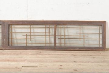 アンティーク建具　落ち着いた和モダンな空間づくりにおすすめの格子欄間2枚セット(明かり取り、明り取り)(R-073583)