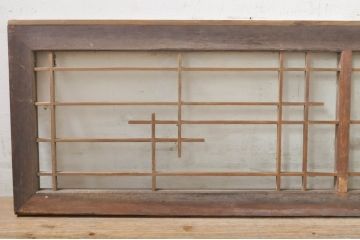 アンティーク建具　落ち着いた和モダンな空間づくりにおすすめの格子欄間2枚セット(明かり取り、明り取り)(R-073583)