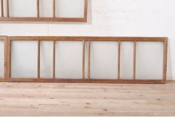 アンティーク建具　どこか懐かしい雰囲気を醸し出す明かり取り3枚セット(明り取り、ガラス欄間)(R-073585)