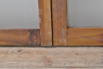 アンティーク建具　どこか懐かしい雰囲気を醸し出す明かり取り3枚セット(明り取り、ガラス欄間)(R-073585)