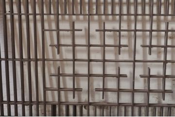 アンティーク建具　落ち着いた和の空間を演出する組子欄間1枚(明り取り、明かり取り、格子欄間)(R-073587)