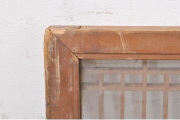 アンティーク建具　古い木味が魅力の格子欄間1枚(明かり取り、明り取り)(R-073591)