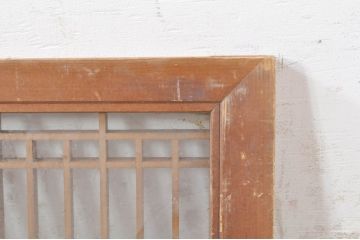 アンティーク建具　古い木味が魅力の格子欄間1枚(明かり取り、明り取り)(R-073591)