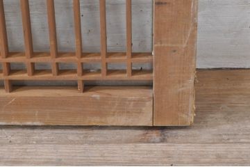 アンティーク建具　古い木味が魅力の格子欄間1枚(明かり取り、明り取り)(R-073591)