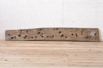 アンティーク建具　武之作　迫力ある大輪の椿が目を惹く彫刻欄間1枚(明り取り、明かり取り)(R-073595)