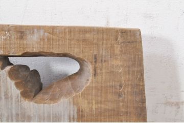 アンティーク建具　武之作　迫力ある大輪の椿が目を惹く彫刻欄間1枚(明り取り、明かり取り)(R-073595)