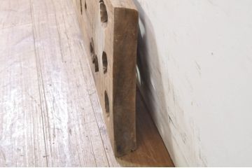 アンティーク建具　武之作　迫力ある大輪の椿が目を惹く彫刻欄間1枚(明り取り、明かり取り)(R-073595)