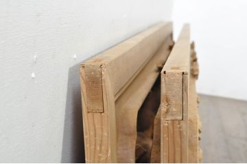 アンティーク建具　井波彫刻　和挙刀　富山名所巡り図　緻密で迫力のある彫りが見事な彫刻欄間2枚セット(一対、明かり取り、明り取り)(R-073596)