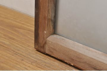 アンティーク建具　どこか懐かしい雰囲気を醸し出すガラス欄間2枚セット(明り取り、明かり取り、ランマ)(R-073597)