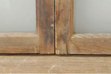 アンティーク建具　どこか懐かしい雰囲気を醸し出すガラス欄間2枚セット(明り取り、明かり取り、ランマ)(R-073597)