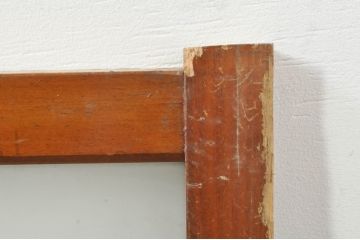 アンティーク建具　どこか懐かしい雰囲気を醸し出すガラス欄間2枚セット(明り取り、明かり取り、ランマ)(R-073597)