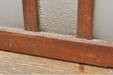 アンティーク建具　どこか懐かしい雰囲気を醸し出すガラス欄間2枚セット(明り取り、明かり取り、ランマ)(R-073597)