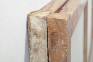 アンティーク建具　どこか懐かしい雰囲気を醸し出すガラス欄間2枚セット(明り取り、明かり取り、ランマ)(R-073597)