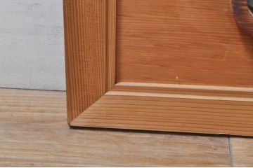 ビンテージ建具　躍動感あふれる鶴と松が目を惹く彫刻欄間2枚セット(明かり取り、明り取り、ヴィンテージ)(R-073598)