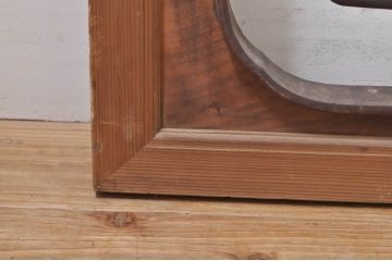 アンティーク建具　井波彫刻　横山一夢　一夢刀　欅(ケヤキ)材　力強い菊の図柄が美しい彫刻欄間2枚セット(明り取り、明かり取り、在銘あり)(R-073600)