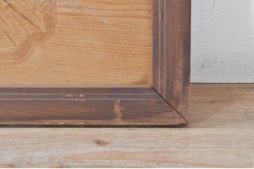 ビンテージ建具　風情ある松と城の図柄が美しい彫刻欄間2枚セット(明かり取り、明り取り、ヴィンテージ)(R-073601)