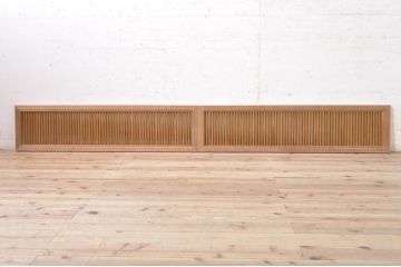 アンティーク建具　和の趣溢れる格子欄間2枚セット(明り取り、明かり取り)(R-073603)