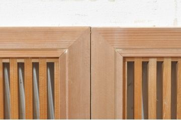 アンティーク建具　和の趣溢れる格子欄間2枚セット(明り取り、明かり取り)(R-073603)