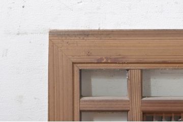 アンティーク建具　細やかに並んだ格子が美しい筬欄間2枚セット(明かり取り、明り取り、オサランマ、おさらんま)(R-073604)