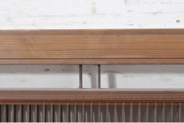 アンティーク建具　細やかに並んだ格子が美しい筬欄間2枚セット(明かり取り、明り取り、オサランマ、おさらんま)(R-073604)