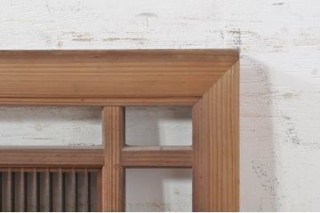 アンティーク建具　細やかに並んだ格子が美しい筬欄間2枚セット(明かり取り、明り取り、オサランマ、おさらんま)(R-073604)