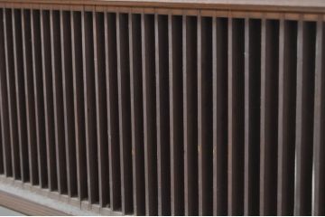 アンティーク建具　細やかに並んだ格子が美しい筬欄間2枚セット(明かり取り、明り取り、オサランマ、おさらんま)(R-073604)