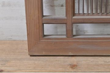 アンティーク建具　細やかに並んだ格子が美しい筬欄間2枚セット(明かり取り、明り取り、オサランマ、おさらんま)(R-073604)