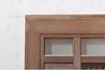 アンティーク建具　細やかに並んだ格子が美しい筬欄間2枚セット(明かり取り、明り取り、オサランマ、おさらんま)(R-073604)