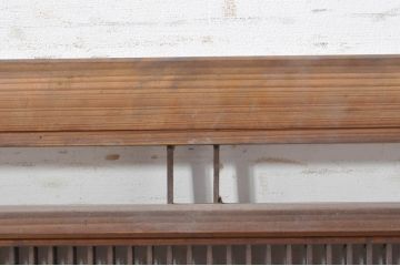 アンティーク建具　細やかに並んだ格子が美しい筬欄間2枚セット(明かり取り、明り取り、オサランマ、おさらんま)(R-073604)