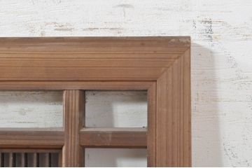 アンティーク建具　細やかに並んだ格子が美しい筬欄間2枚セット(明かり取り、明り取り、オサランマ、おさらんま)(R-073604)