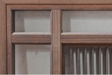 アンティーク建具　細やかに並んだ格子が美しい筬欄間2枚セット(明かり取り、明り取り、オサランマ、おさらんま)(R-073604)
