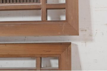 アンティーク建具　細やかに並んだ格子が美しい筬欄間2枚セット(明かり取り、明り取り、オサランマ、おさらんま)(R-073604)