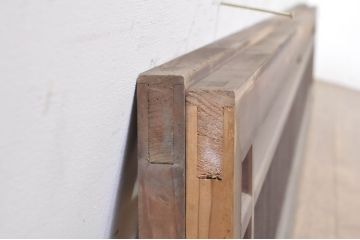 アンティーク建具　細やかに並んだ格子が美しい筬欄間2枚セット(明かり取り、明り取り、オサランマ、おさらんま)(R-073604)