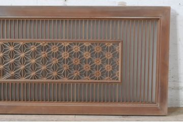 ビンテージ建具　片面ガラス　上質な和の空間を演出する組子欄間1枚(明り取り、明かり取り、ヴィンテージ)(R-073608)