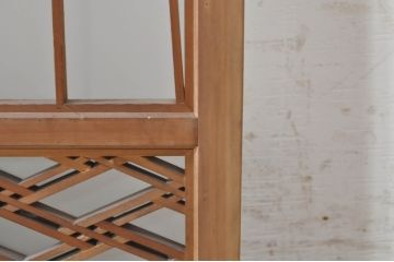 アンティーク建具　片面ガラス　和モダンな雰囲気づくりにおすすめの組子入りガラス書院戸4枚セット(窓、引き戸、ガラス戸)(R-073609)