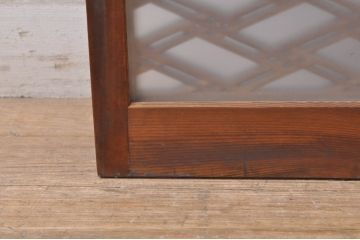 アンティーク建具　片面ガラス　和モダンな雰囲気づくりにおすすめの組子入りガラス書院戸4枚セット(窓、引き戸、ガラス戸)(R-073609)