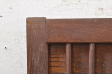 アンティーク建具　欅(ケヤキ)材枠　和の空間を演出する縦桟板戸窓2枚セット(引き戸、格子戸)(R-073610)