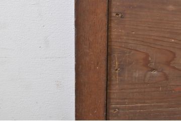アンティーク建具　欅(ケヤキ)材枠　和の空間を演出する縦桟板戸窓2枚セット(引き戸、格子戸)(R-073612)