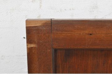 アンティーク建具　総欅(ケヤキ)材　経年を感じさせる木味が魅力の板戸窓2枚セット(引き戸)(R-073614)