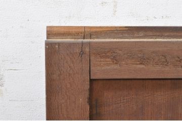 アンティーク建具　総欅(ケヤキ)材　経年を感じさせる木味が魅力の板戸窓2枚セット(引き戸)(R-073614)