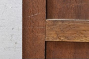 アンティーク建具　総欅(ケヤキ)材　経年を感じさせる木味が魅力の板戸窓2枚セット(引き戸)(R-073614)