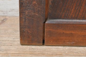 アンティーク建具　総欅(ケヤキ)材　経年を感じさせる木味が魅力の板戸窓2枚セット(引き戸)(R-073615)