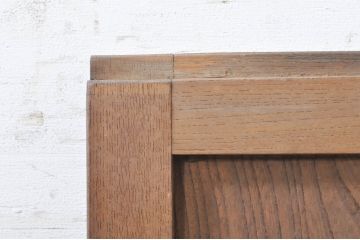 アンティーク建具　総欅(ケヤキ)材　経年を感じさせる木味が魅力の板戸窓2枚セット(引き戸)(R-073615)