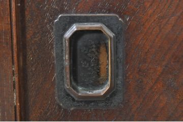 アンティーク建具　経年を感じさせる木味が魅力の板戸窓2枚セット(引き戸)(R-073616)