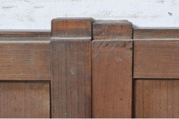 アンティーク建具　経年を感じさせる木味が魅力の板戸窓2枚セット(引き戸)(R-073616)
