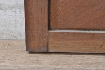 アンティーク建具　経年を感じさせる木味が魅力の板戸窓2枚セット(引き戸)(R-073616)
