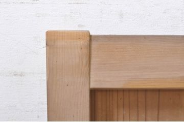 アンティーク建具　檜(ヒノキ)材　明るい木味であたたかな空間を演出する横桟板戸窓2枚セット(舞良戸、引き戸、まいらど)(R-073617)