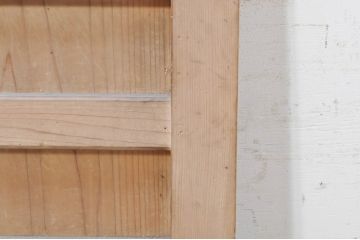 アンティーク建具　檜(ヒノキ)材　明るい木味であたたかな空間を演出する横桟板戸窓2枚セット(舞良戸、引き戸、まいらど)(R-073617)