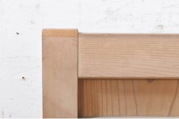 アンティーク建具　檜(ヒノキ)材　明るい木味であたたかな空間を演出する横桟板戸窓2枚セット(舞良戸、引き戸、まいらど)(R-073618)