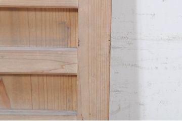 アンティーク建具　檜(ヒノキ)材　明るい木味であたたかな空間を演出する横桟板戸窓2枚セット(舞良戸、引き戸、まいらど)(R-073618)